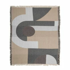 Bloomingville - Tasja Deken, 160 X 130 Cm, Naturel -CONNOX Winkel Bloomingville Tasja Decke 160 x 130 cm Natur aufgeklappt frei