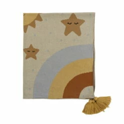 Bloomingville - Vigge Deken 100 X 80 Cm, Geel 10 Bloomingville - Vigge Deken 100 X 80 Cm, Geel -CONNOX Winkel Bloomingville Vigge Decke gelb gefaltet frei