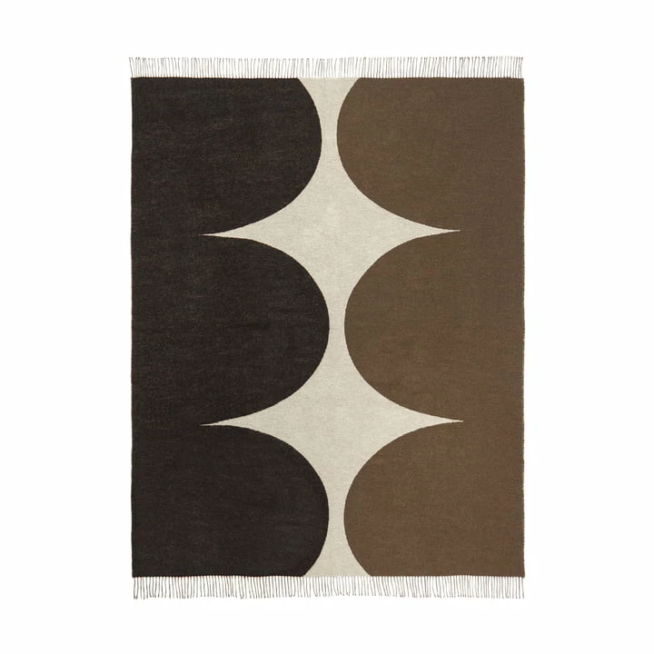 Marimekko - Härkä Wollen Deken, 130 X 170 Cm, Houtskool / Bruin / Linnen 3 Marimekko - Härkä Wollen Deken, 130 X 170 Cm, Houtskool / Bruin / Linnen