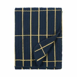 CONNOX Winkel -CONNOX Winkel Marimekko Tiiliskivi Tagesdecke 160 x 260 cm dunkelblau moosgruen gefaltet