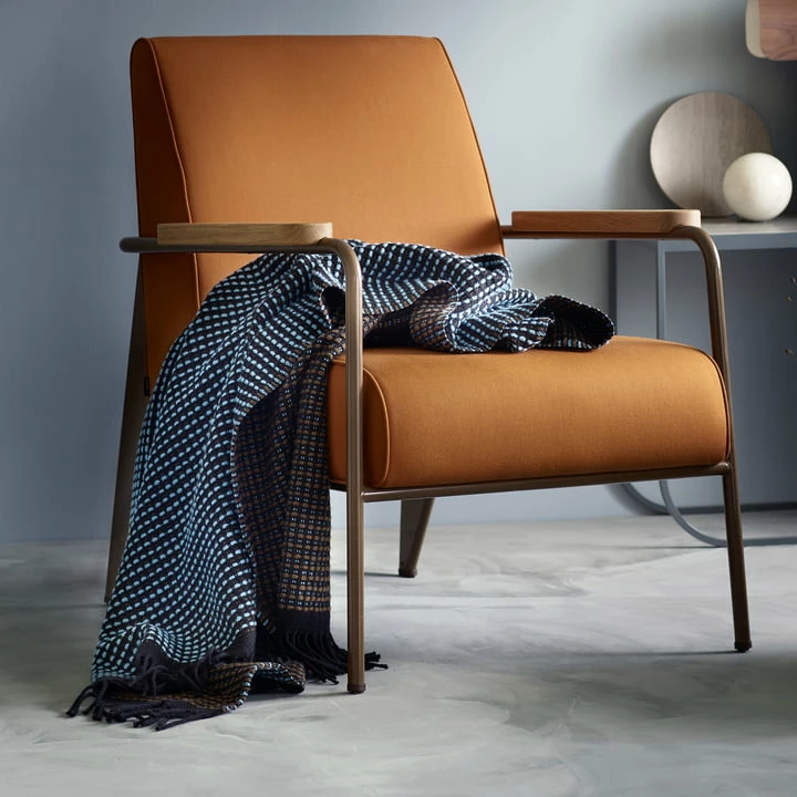 Røros Tweed - Lofoten Wollen Deken 210 X 150 Cm, Blauw / Muiltje 4 Røros Tweed - Lofoten Wollen Deken 210 X 150 Cm, Blauw / Muiltje - Afbeelding 2